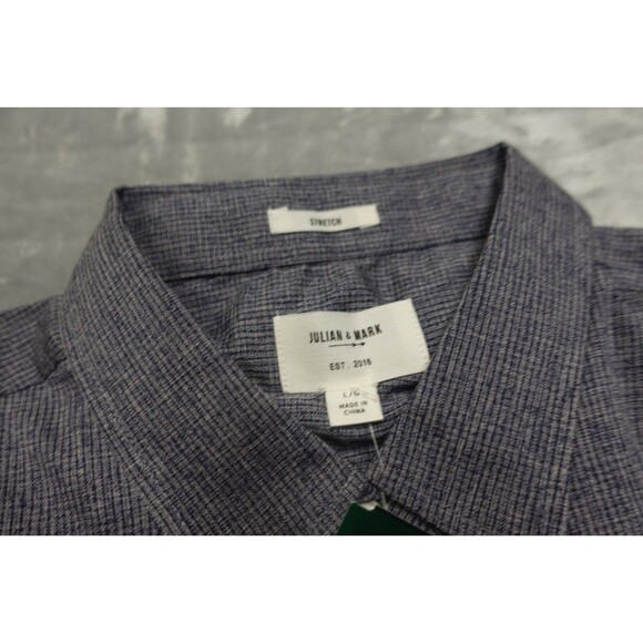 Julian & Mark Men's Size L Navy Blue Soft Textured Slub Shirt NWT - Picture 6 of 8